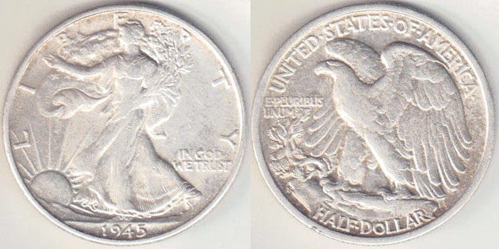 1945 S USA silver Half Dollar (Walking Liberty) A005458
